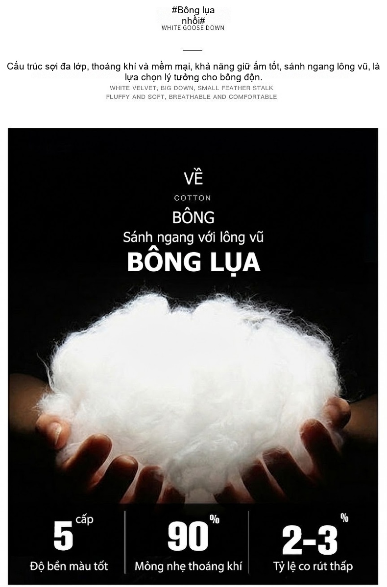 Áo Khoác Cotton Tơ Tằm Chần Bông Có Mũ Trùm Đầu Phong Cách Casual Màu Be, Đen chi tiết 4