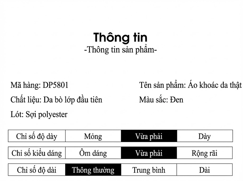 Áo Khoác Da Bò Đầu Lớp Dáng Ngắn Cổ Bẻ Ve Áo Khuy Cài Phong Cách Biker Màu Đen chi tiết 3