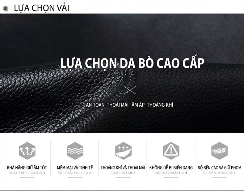 Áo Khoác Da Bò Nam Cổ Trụ Khóa Kéo Phong Cách Business Casual Màu Đen chi tiết 4