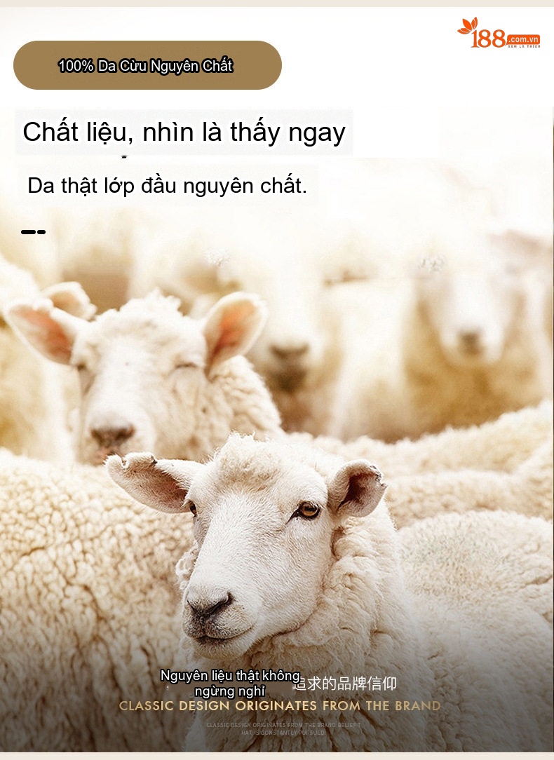 Áo Khoác Da Cừu Nam Dáng Dài Vừa Cổ chữ Vest Phong Cách Thu Đông Màu Nâu chi tiết 7