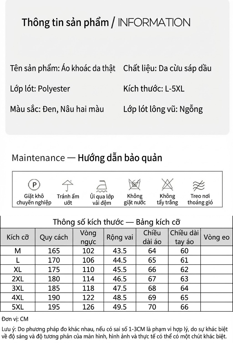 Áo Khoác Da Cừu Nam Dáng Motor Kiểu Phi Công Cổ Lông Chồn Màu Nâu Đậm chi tiết 6