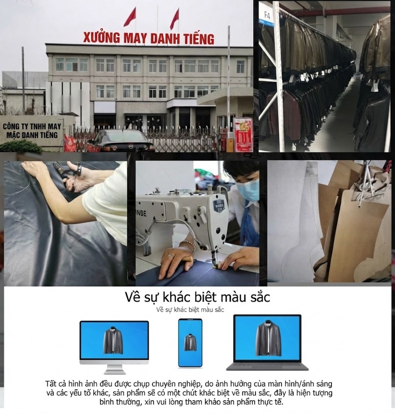 Áo Khoác Da Cừu Nam Dáng Ôm Phong Cách Hàn Quốc Cổ Trụ Dáng Dài Màu Đen chi tiết 14