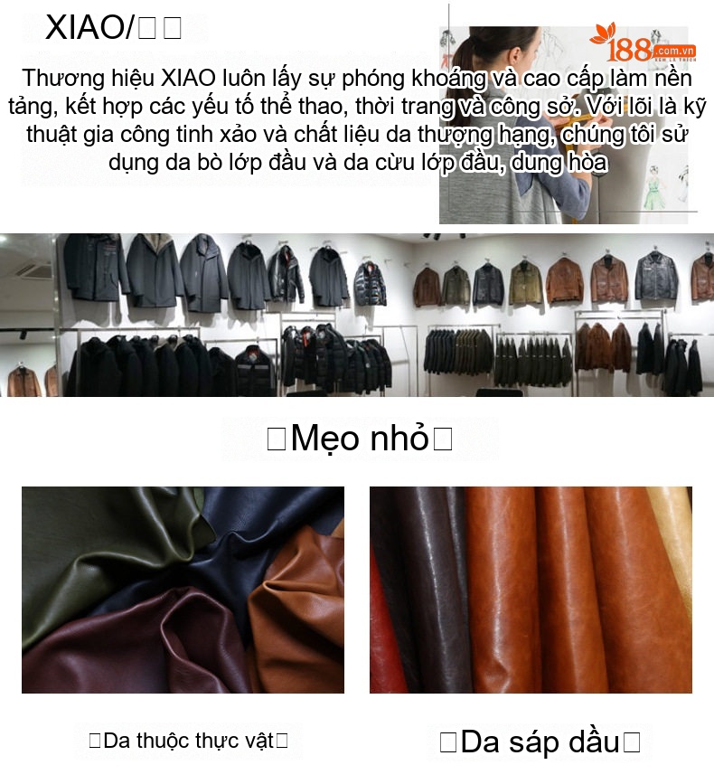 Áo Khoác Da Cừu Nam Dáng Ôm Phong Cách Hàn Quốc Cổ Trụ Dáng Dài Màu Đen chi tiết 15