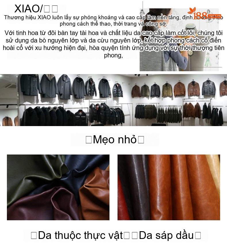 Áo Khoác Da Cừu Nam Dáng Ôm Phong Cách Moto Màu Đen chi tiết 11