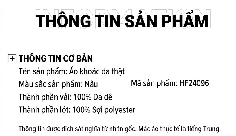 Áo Khoác Da Cừu Nam Kiểu Motor Biker Ngắn Màu Nâu chi tiết 2