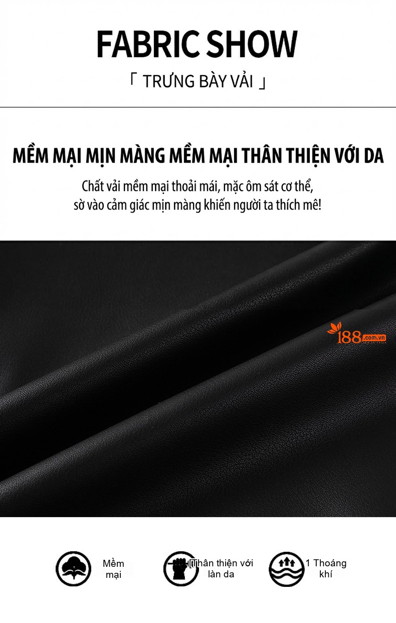 Áo Khoác Da Cừu Nam Lót Lông Cổ Bẻ Thời Trang Trung Niên Màu Đen chi tiết 2