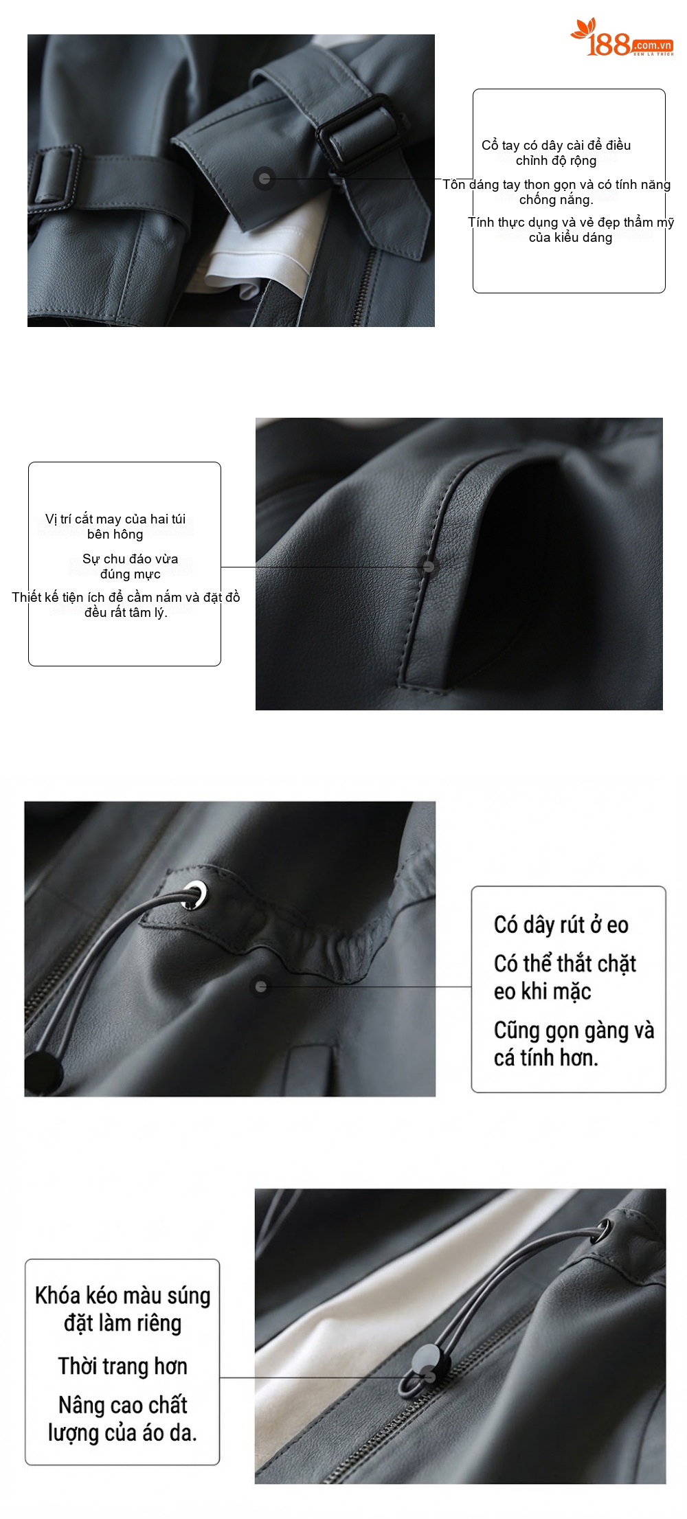 Áo Khoác Da Cừu Nữ Dáng Ngắn Cổ chữ Vuông Dây Rút Phong Cách Hàn Quốc Màu Xanh chi tiết 6