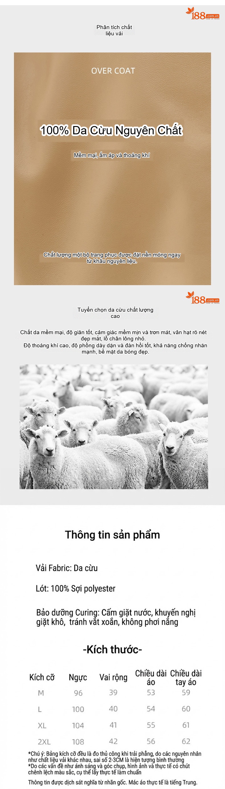 Áo Khoác Da Cừu Nữ Dáng Ngắn Ôm Dáng Không Cổ Màu Be, Đen chi tiết 4