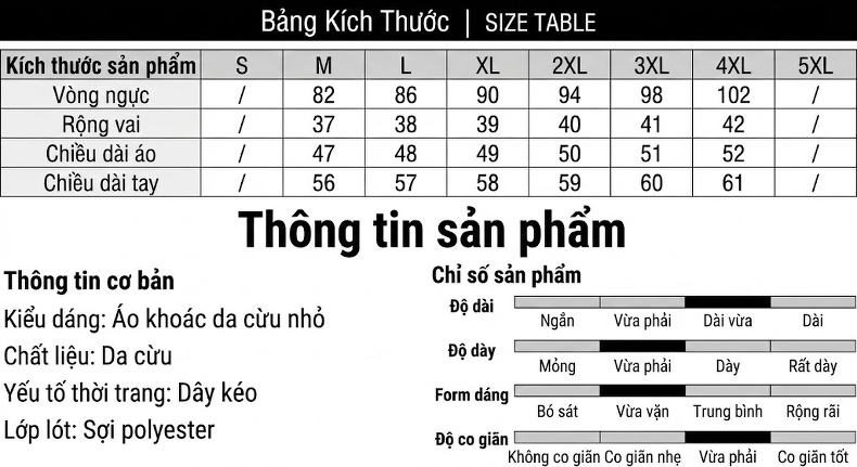 Áo Khoác Da Cừu Nữ Dáng Ngắn Ôm Dáng Phong Cách Biker Màu Đen, Nâu chi tiết 4