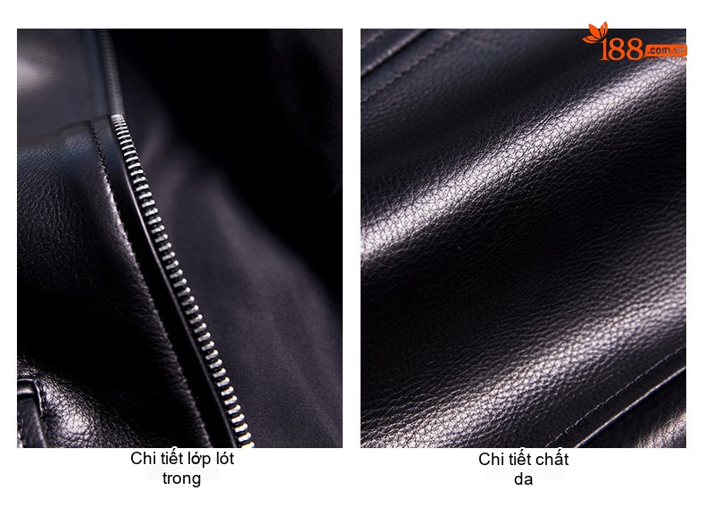 Áo Khoác Da Cừu Nữ Dáng Ngắn Ôm Dáng Phong Cách Moto Màu Đen chi tiết 19