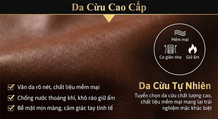 Áo Khoác Da Cừu Nữ Dáng Ngắn Ôm Eo Phong Cách Biker Màu Nâu, Đen chi tiết 3