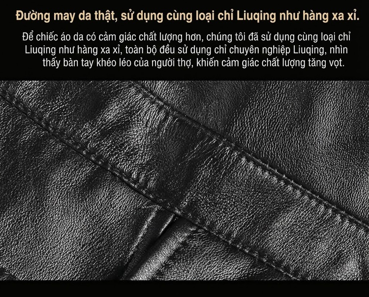 Áo Khoác Da Cừu Nữ Dáng Ngắn Ôm Eo Phong Cách Biker Màu Nâu, Đen chi tiết 5