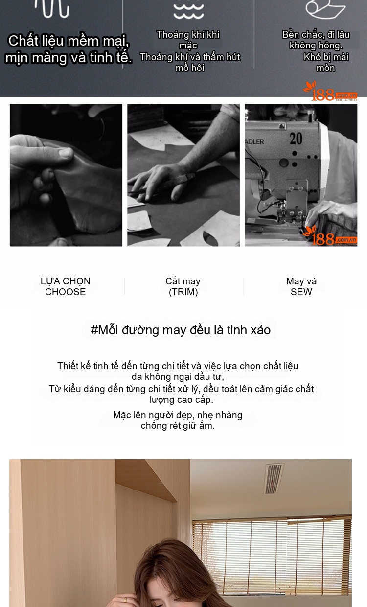 Áo Khoác Da Cừu Nữ Dáng Ngắn Rộng Có Mũ Trùm Đầu Lót Bông Màu Đen chi tiết 2
