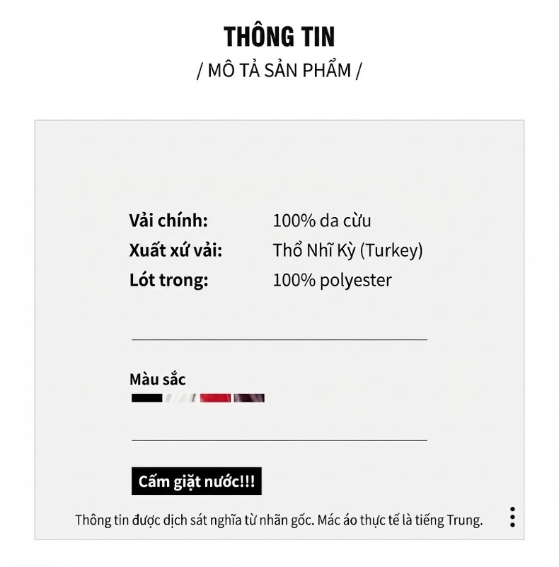 Áo Khoác Da Cừu Nữ Dáng Vest Ngắn Ôm Dáng chi tiết 5
