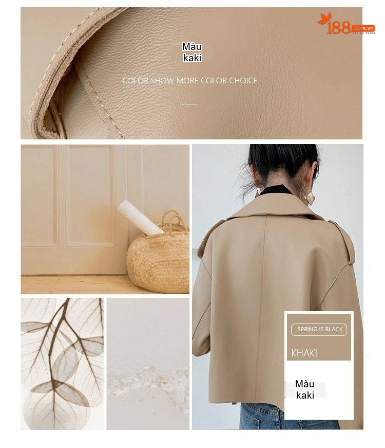 Áo Khoác Da Cừu Nữ Kiểu Ngắn Hàn Quốc Dáng Rộng Màu Cam, Hồng, Kem, Đỏ... chi tiết 4