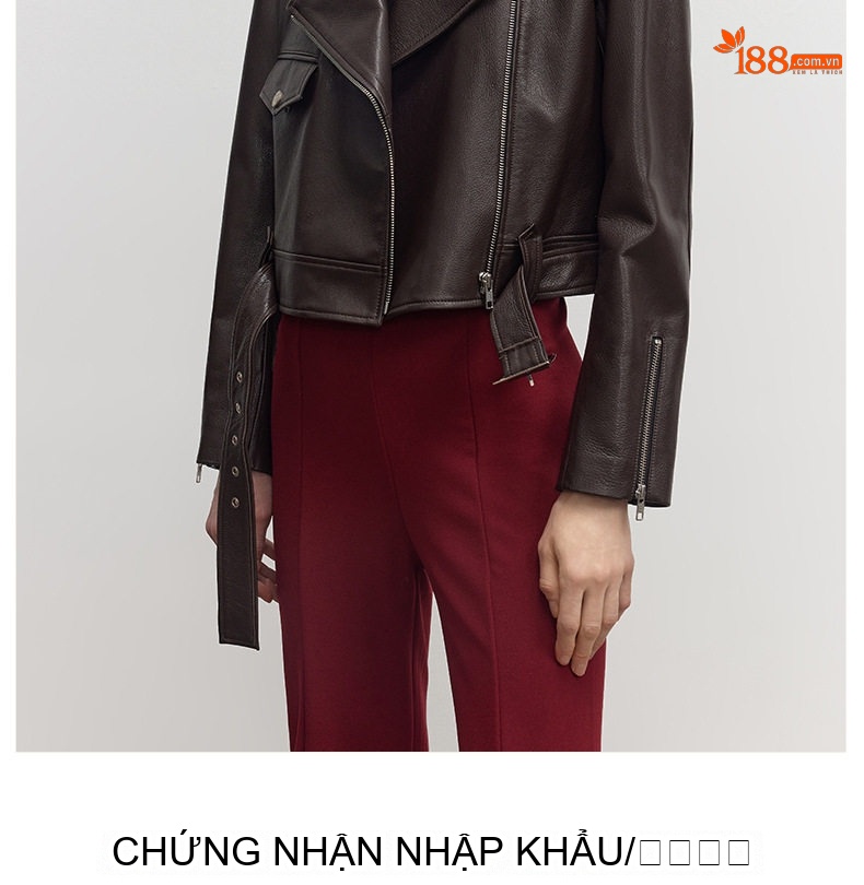 Áo Khoác Da Cừu Thật Nữ Dáng Ôm Vừa Vặn Thiết Kế Thời Trang Màu Nâu chi tiết 5