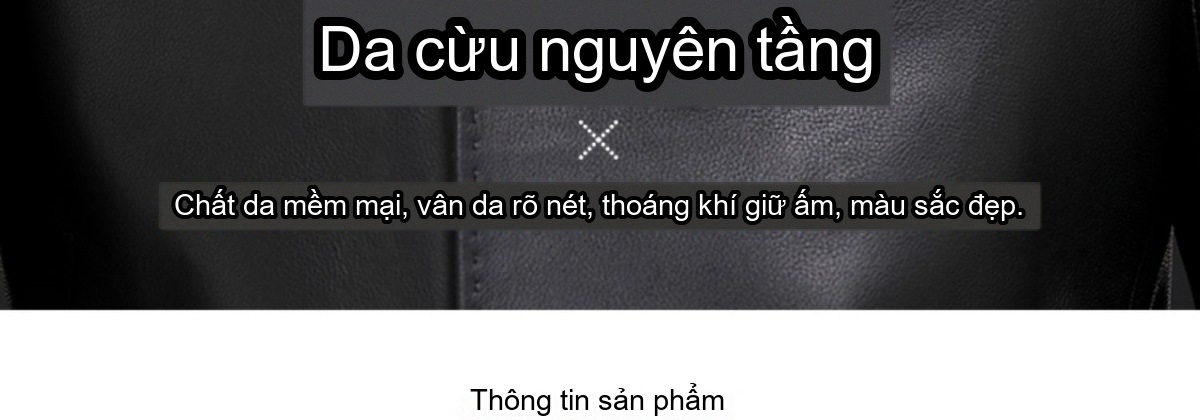 Áo Khoác Da Dáng Dài Nam Da Cừu Hai Hàng Khuy Phong Cách Casual Màu Đen, Nâu, Xám chi tiết 6