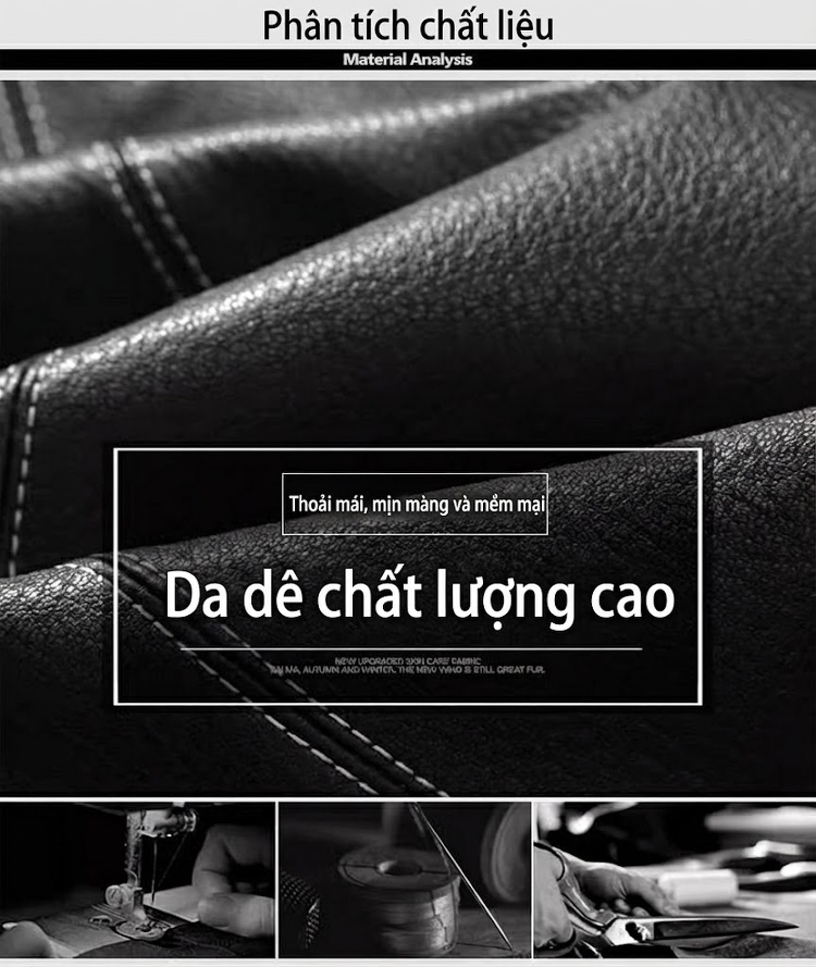 Áo Khoác Da Dáng Dài Nam Da Thật Cổ Bẻ Màu Đen chi tiết 2