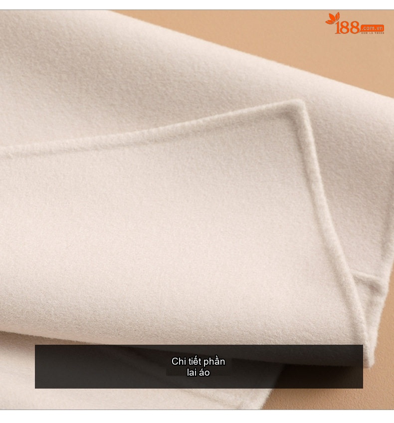 Áo Khoác Dạ Dáng Dài Nữ Hai Mặt Cổ chữ Vest Cape Tháo Rời Màu Đỏ, Kem, Nâu, Đen chi tiết 17