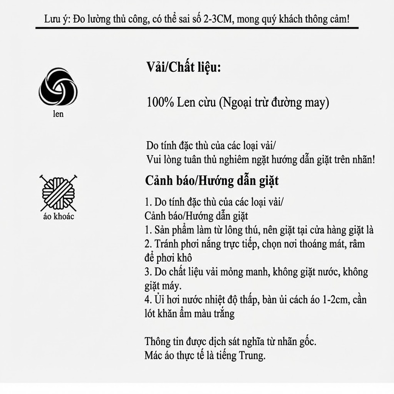 Áo Khoác Dạ Lông Cừu Hai Mặt Dáng Dài Vừa Vặn Màu Nâu, Đen, Xám, Kem... chi tiết 6