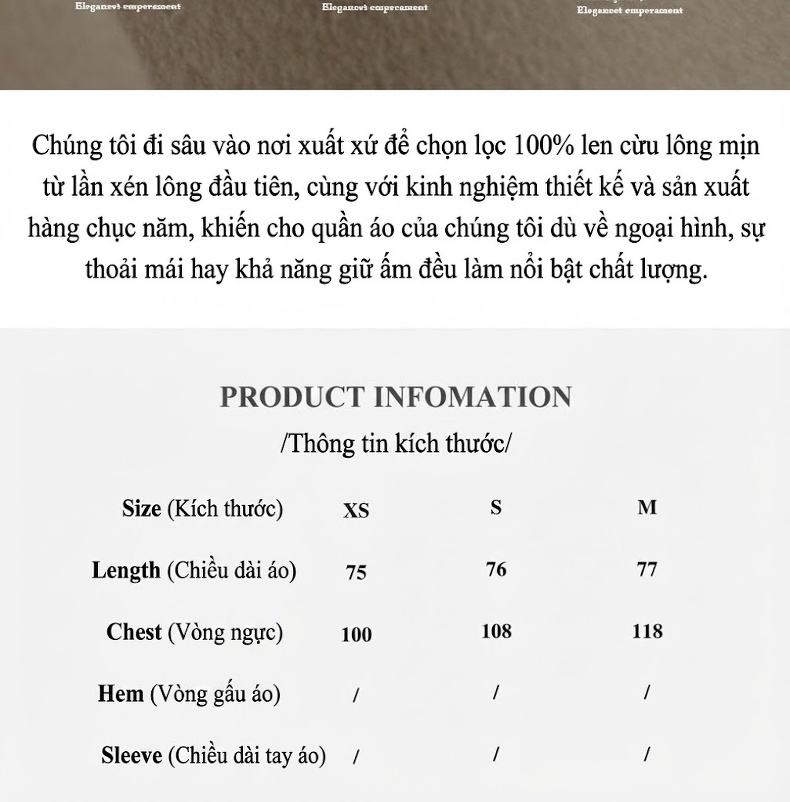 Áo Khoác Dạ Lông Cừu Hai Mặt Dáng Dài Vừa Vặn Màu Nâu, Đen, Xám, Kem... chi tiết 5