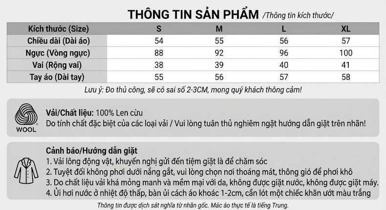 Áo Khoác Dạ Lông Cừu Hai Mặt Kiểu Ngắn Cao Cấp Cho Nữ Màu Đen, Nâu, Vàng Be, Xanh chi tiết 2