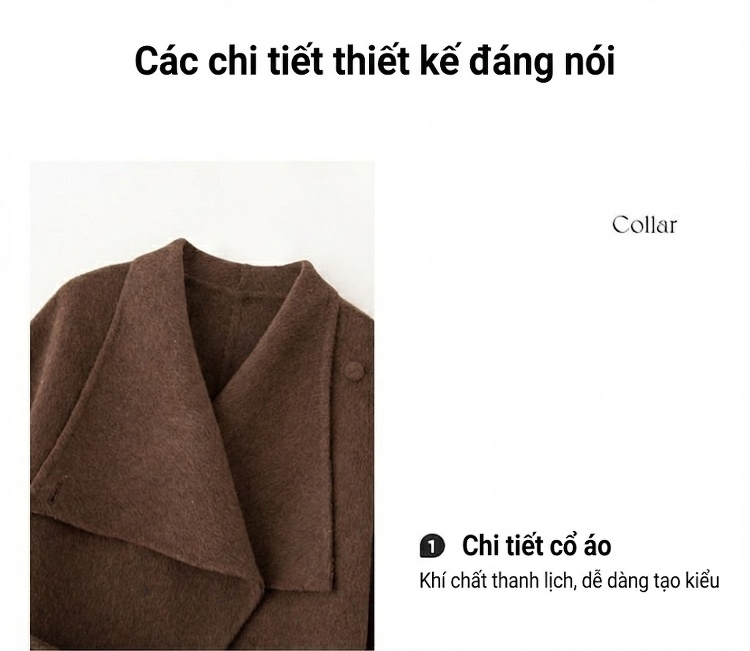 Áo Khoác Dạ Lông Cừu Hai Mặt Viền Lông Cáo Dáng Dài Cao Cấp Màu Trắng, Đỏ, Nâu chi tiết 17