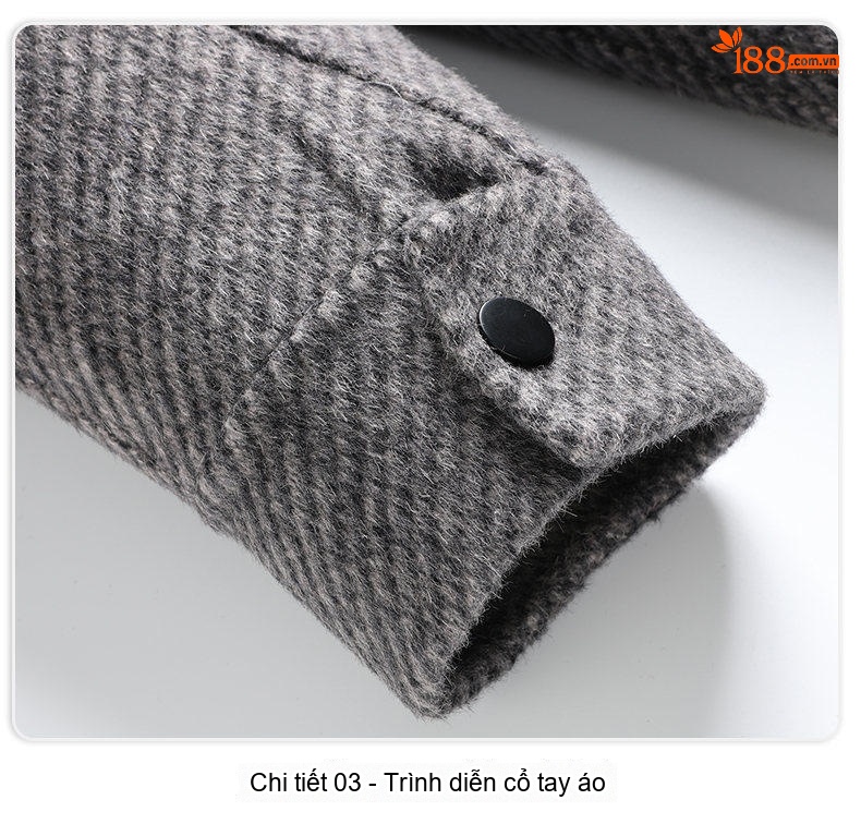 Áo Khoác Dạ Lông Cừu Nam Dáng Dài Hai Hàng Khuy Cổ chữ Vest Form Rộng Màu Xám, Nâu chi tiết 14