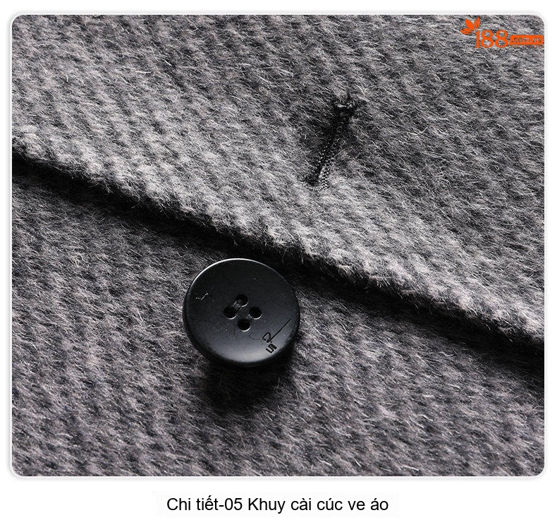 Áo Khoác Dạ Lông Cừu Nam Dáng Dài Hai Hàng Khuy Cổ chữ Vest Form Rộng Màu Xám, Nâu chi tiết 19