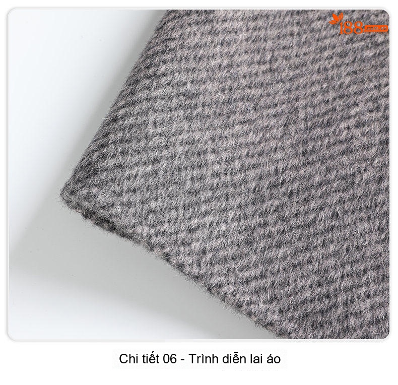 Áo Khoác Dạ Lông Cừu Nam Dáng Dài Hai Hàng Khuy Cổ chữ Vest Form Rộng Màu Xám, Nâu chi tiết 22