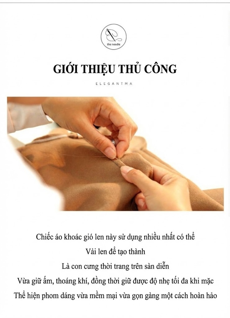 Áo Khoác Dạ Nam 100% Lông Cừu Cổ Bẻ Dáng Dài Vừa, Lót Lông Vũ Màu Đen chi tiết 2
