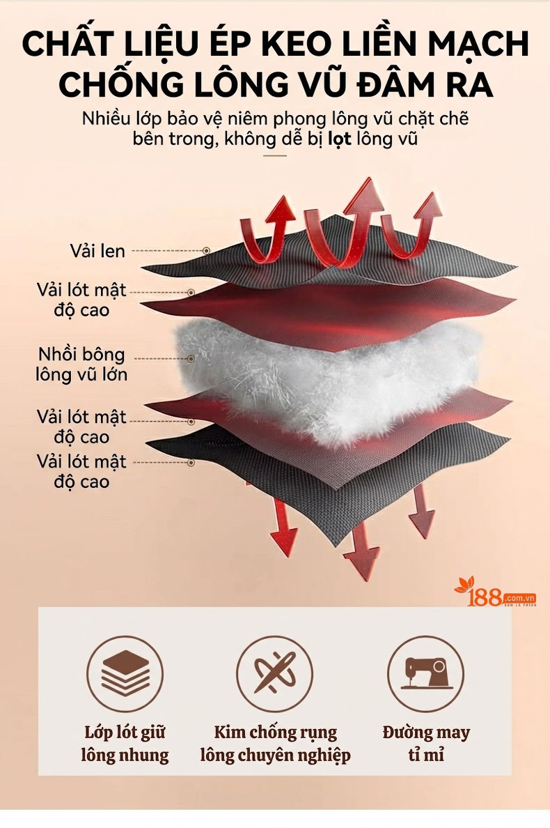 Áo Khoác Dạ Nam 100% Lông Cừu Có Mũ Dáng Dài Lót Lông Vũ Màu Be, Đen chi tiết 11
