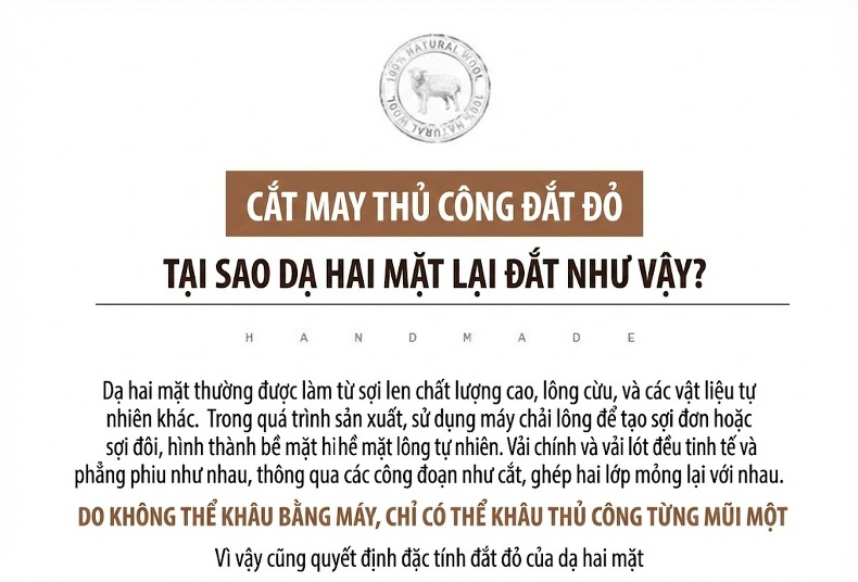 Áo Khoác Dạ Nam 100% Lông Cừu Có Mũ Dáng Dài Lót Lông Vũ Màu Be, Đen chi tiết 6