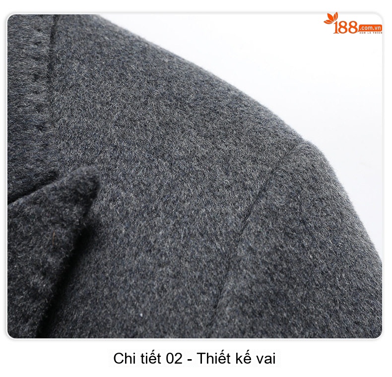 Áo Khoác Dạ Nam 100% Lông Cừu Dáng Dài Cổ chữ Vest Hai Hàng Khuy Màu Đen, Nâu, Xám chi tiết 22