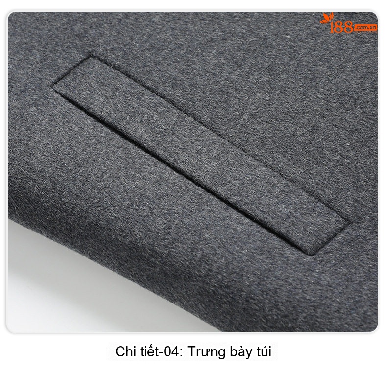 Áo Khoác Dạ Nam 100% Lông Cừu Dáng Dài Cổ chữ Vest Hai Hàng Khuy Màu Đen, Nâu, Xám chi tiết 24