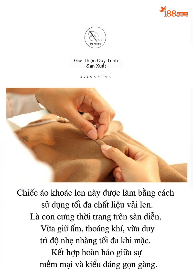 Áo Khoác Dạ Nam 100% Lông Cừu Dáng Dài Qua Gối Màu Đen chi tiết 3