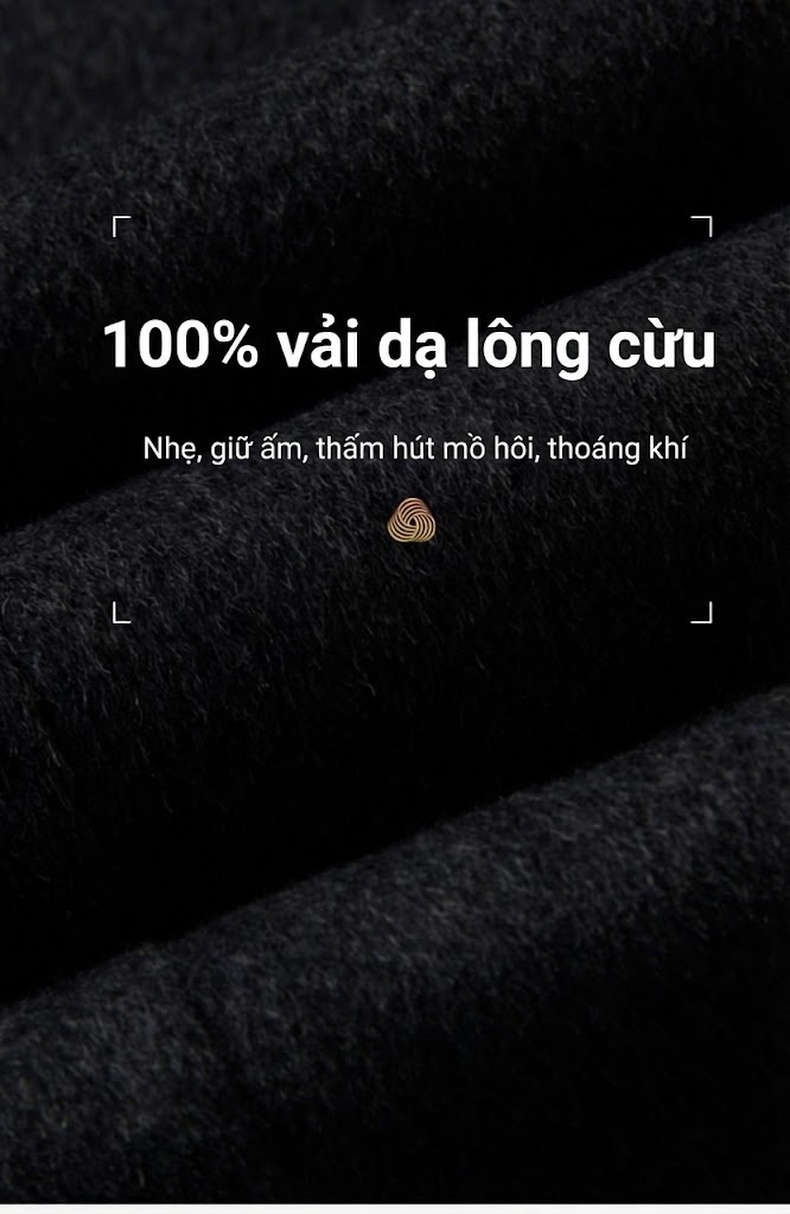 Áo Khoác Dạ Nam 100% Lông Cừu Dáng Dài Vừa Cổ chữ Vest Phong Cách Business Casual Màu Nâu chi tiết 4