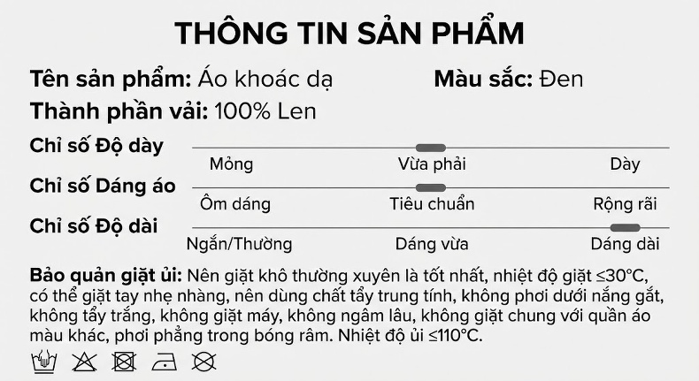 Áo Khoác Dạ Nam 100% Lông Cừu Dáng Vừa Màu Xám, Đen, Kem chi tiết 6