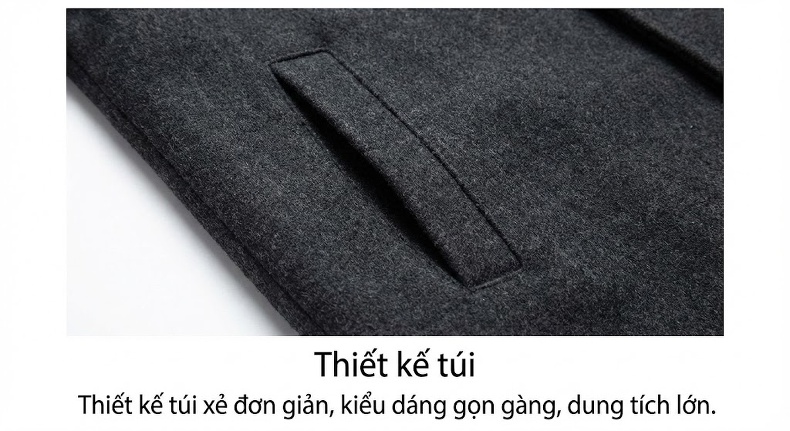 Áo Khoác Dạ Nam 100% Lông Cừu Dáng Vừa Màu Xám, Đen, Kem chi tiết 19