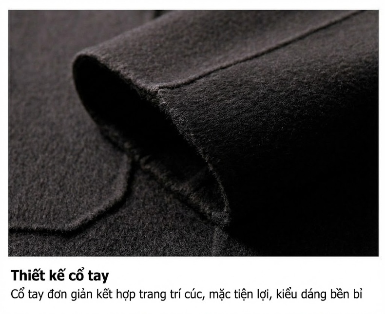 Áo Khoác Dạ Nam 100% Lông Cừu Dáng Vừa Màu Xám, Đen, Kem chi tiết 20