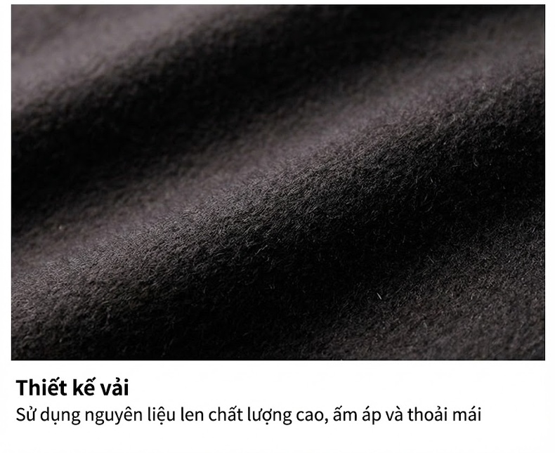 Áo Khoác Dạ Nam 100% Lông Cừu Dáng Vừa Màu Xám, Đen, Kem chi tiết 23