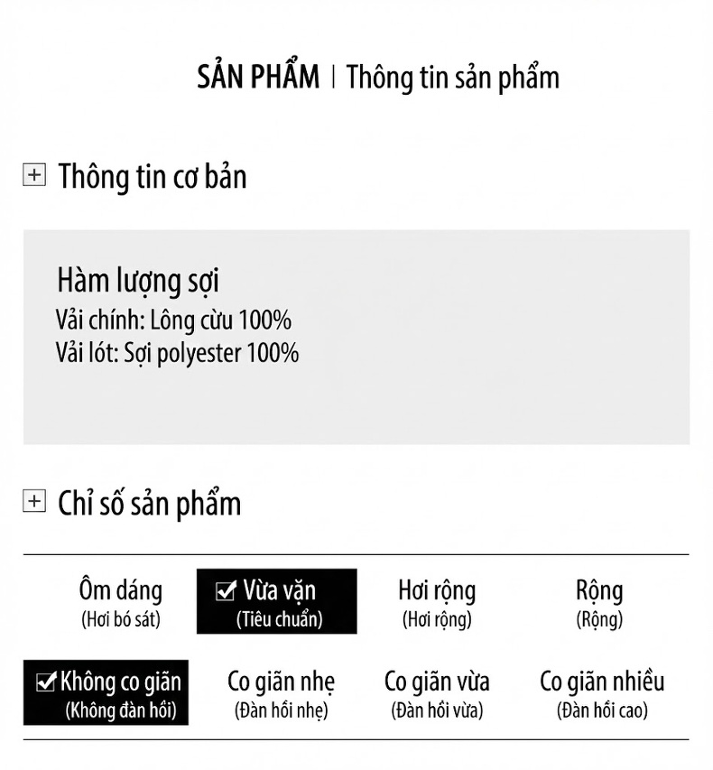 Áo Khoác Dạ Nam 100% Lông Cừu Hai Mặt Cúc Đôi Lót Lông Vũ Tháo Rời Màu Đen, Nâu chi tiết 12