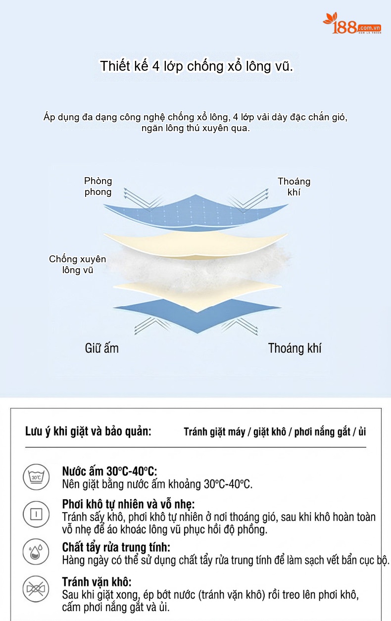 Áo Khoác Dạ Nam 100% Lông Cừu Hai Mặt Cúc Đôi Lót Lông Vũ Tháo Rời Màu Đen, Nâu chi tiết 10