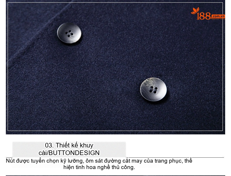 Áo Khoác Dạ Nam 100% Lông Cừu Hai Mặt Dáng Dài Qua Gối Cúc Đôi Phong Cách Lịch Lãm Màu Đen, Xanh Navy, Nâu chi tiết 19