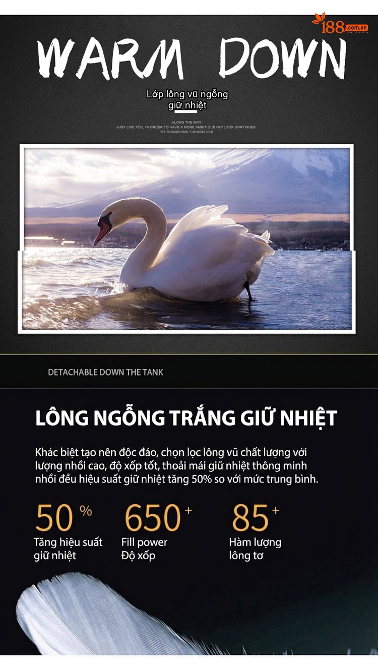 Áo Khoác Dạ Nam 100% Lông Cừu Lót Lông Vũ Tháo Rời Dáng Dài Màu Đen, Nâu chi tiết 7