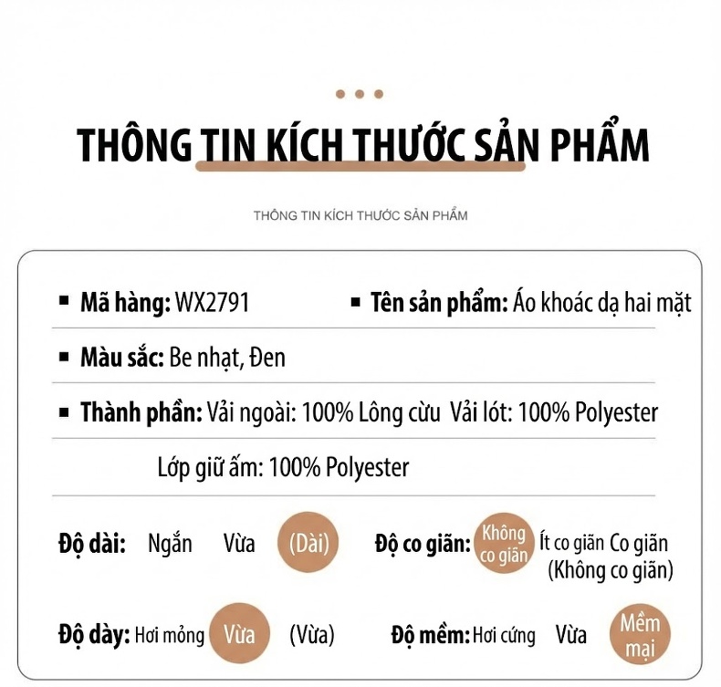 Áo Khoác Dạ Nam 100% Lông Cừu Mũ Trùm Đầu Dáng Dài Lót Nhung Màu Be, Đen chi tiết 14