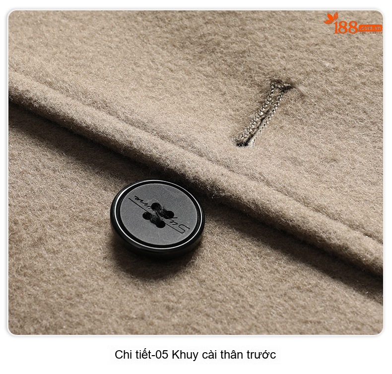 Áo Khoác Dạ Nam 100% Lông Cừu Mũ Trùm Đầu Dáng Dài Lót Nhung Màu Be, Đen chi tiết 23
