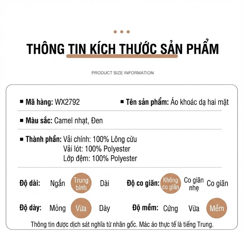 Áo Khoác Dạ Nam 100% Lông Cừu Mũ Trùm Đầu Dáng Dài Lót Nhung Màu Be, Đen chi tiết 14