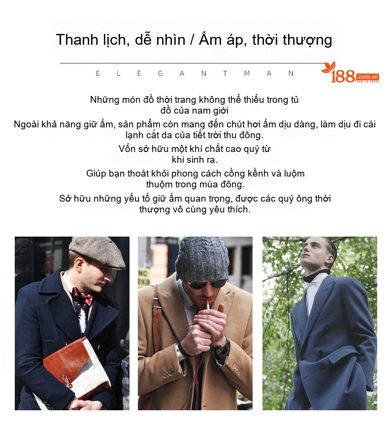 Áo Khoác Dạ Nam 100% Lông Cừu Ngắn Tay Dáng Vest Có Lớp Lót Lông Vũ Tháo Rời Màu Đen, Xám, Nâu chi tiết 7