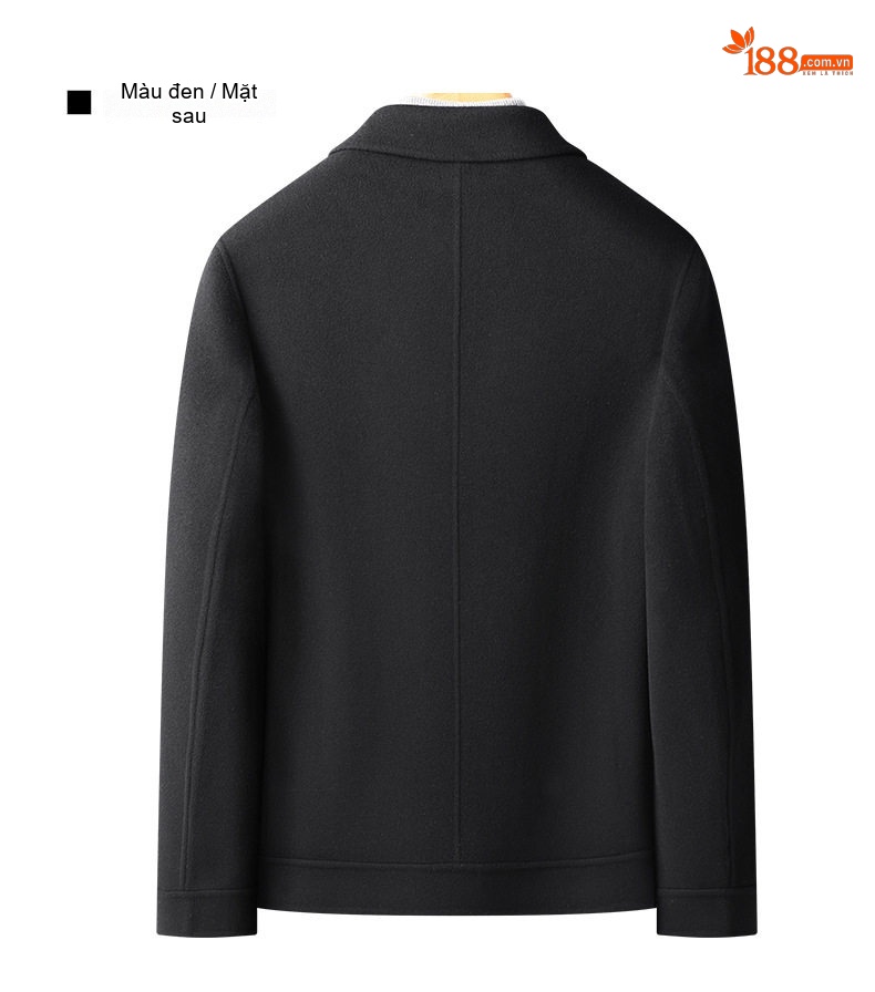 Áo Khoác Dạ Nam 100% Lông Cừu Ngắn Tay Dáng Vest Có Lớp Lót Lông Vũ Tháo Rời Màu Đen, Xám, Nâu chi tiết 14